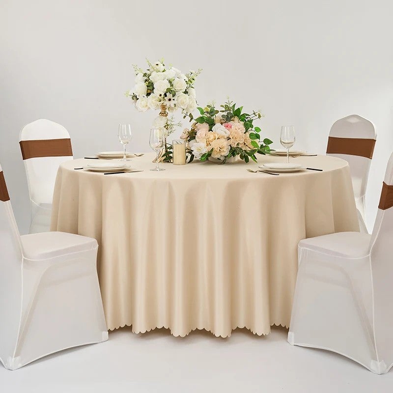 Bluejw Hotel and Restaurant Modern Single-Sided Satin Tablecloth Woven Table Runner and Table Skirt - Image 1